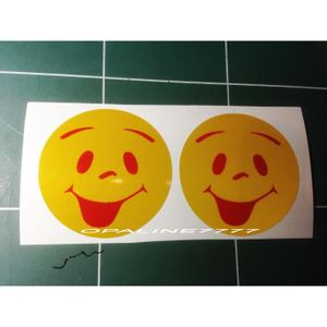 Rouleau de 50 stickers SMILEY pour sécurité enfant à vélo