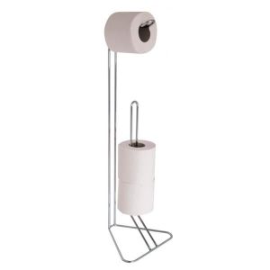 24 x 18 x 55 cm Tendance – Réserve de Papier Toilette en MÉTAL Chrome 