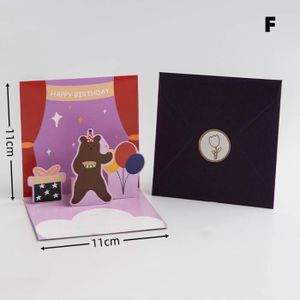 FAIRE-PART - INVITATION Faire-part - invitation,Carte de joyeux anniversaire avec enveloppe 3D,cartes de vœux Pop-Up pour gâteau - FHK[F224368]