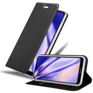 Housse Portefeuille Pour Huawei Y6 (2019) – Noir – 6 Emplacements Cartes – Cuir Synthétique – Neuf