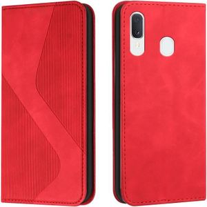 JAWSEU Étui portefeuille en cuir PU pour Samsung Galaxy A40 rose rouge 