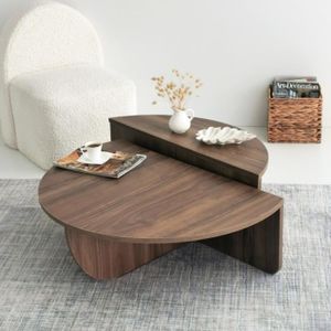 TABLE BASSE Table basse modulable - CONCEPT USINE - Mila - Noyer - Contemporain - Design