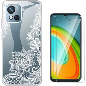 Coque Silicone + 2 Films Verre Trempé Pour OSCAL C80 - Protection Écran 9H - Transparente Et Anti-Empreintes