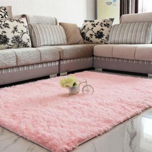 TAPIS Ywei Tapis chambre Salon carpet d'enfant Yoga Anti-dérapage Absorbant Velours maison décoration 90x160cm Gris rose 90x160cm