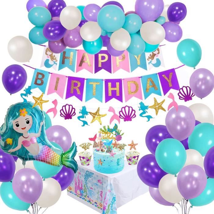 Ballon Anniversaire Fille Violet, Violet Confettis Ballons, Coeur Ballons,  Rideaux En Papier, Décorations De Fête Violettes M[q4133]