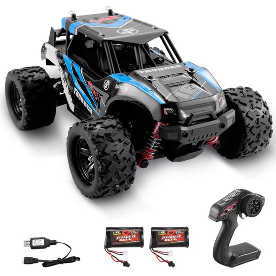 Ledovan Voiture télécommandée 1:16, 50 km/h, tout-terrain pour adultes, 4 WD étanche, moteur à brosse de charbon, buggy RC 2,4 GHz, 3 batteries, jaune Ledovan Voiture télécommandée 1:16, 50 km/h, tout-terrain pour adultes, 4 WD étanche, moteur à brosse de charbon, buggy RC 2,4 GHz, 3 batteries, jaune