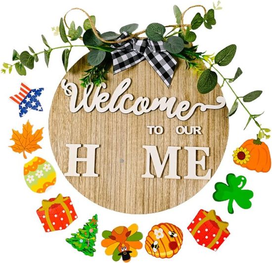 14 Pièces Kit Panneau De Bienvenue Bébé En Bois Hello World - Cartes Étapes + Sac Rangement - 6 Pouces