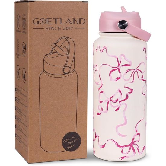 Gourde Enfant 235 Ml Avec Paille Souple En Silicone - Étanche, Grande Ouverture, Sans BPA, Lavable Au Lave-vaisselle, Rose