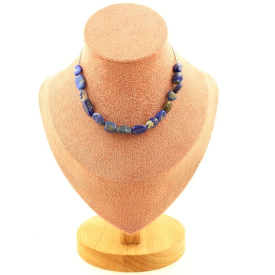 Collier Perles Lapis Lazuli Du Pakistan Qualité 5A - 15 Perles De 8 Mm - Neuf Avec étiquettes
