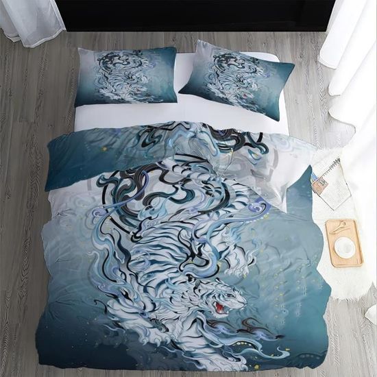 Housse De Couette Imprimé Animaux Pour Enfants - Taille King 220x240cm, 2 Taies 48x75cm, Fermeture éclair, Microfibre Douce
