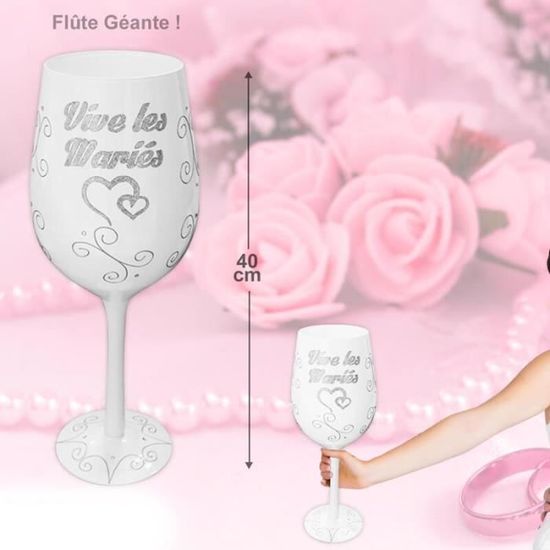 Flûte de Champagne géante Vive les mariés Cdiscount Maison