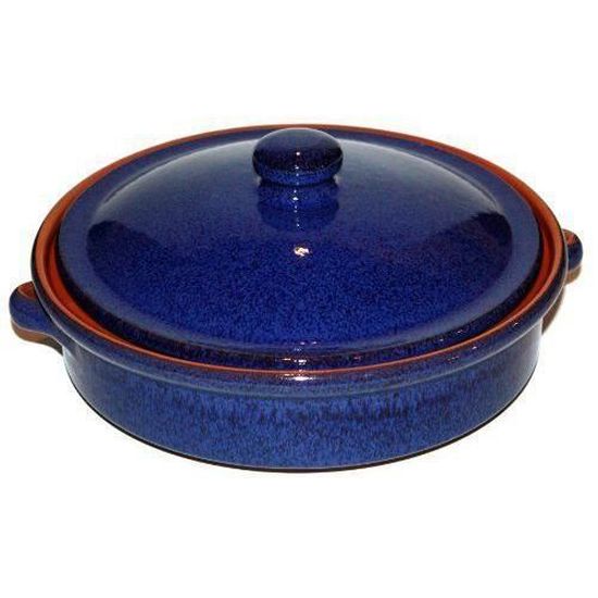 Amazing Cookware Plat Profond en Terre Cuite Naturelle avec Couvercle