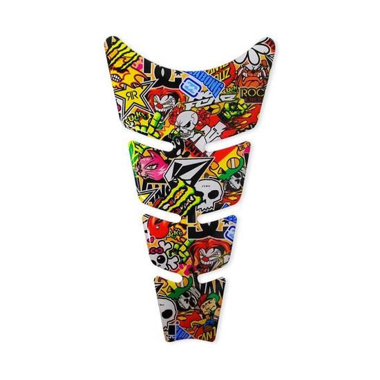 Protection Réservoir Adhésive 3D Moto Slim Noir 20,5 X 11,5 Cm - Résine Polyuréthane