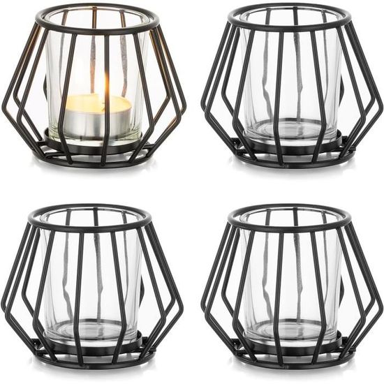 Deco Orientale Brandsseller Lot De 3 Photophores En Mu00e9tal Noir Avec U00e9toiles Photophore Exterieur Jardin