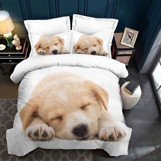 Parure De Lit Imprimé 3D 200x200 Cm Animal Rottweiler Gris Housse De Couette Avec 2 Taie 65x65cm, Ensemble Literie Enfants Ado - Maison