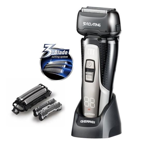 Rasoir électrique rechargeable professionnel de 3 lames pour les hommes ...