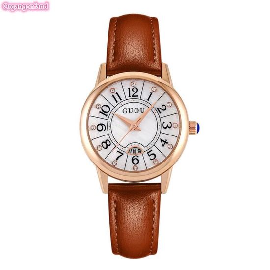 Montre femme Grand cadran Cuir montres tr s belle l gante montre