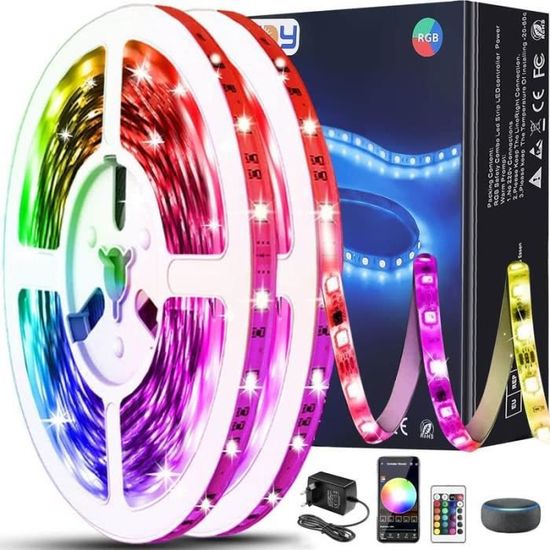 20M Bande LED WiFi, Compatible avec Alexa, Google Home, Kit complet de ...
