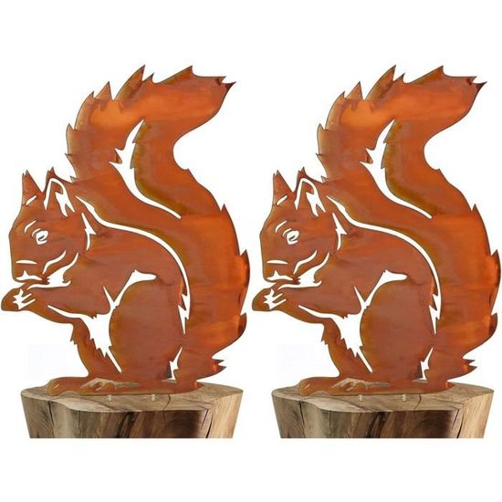 2 Papillons De Jardin En Métal Rouillé ALEMIN - Décoration Extérieur Pour Balcon, Terrasse