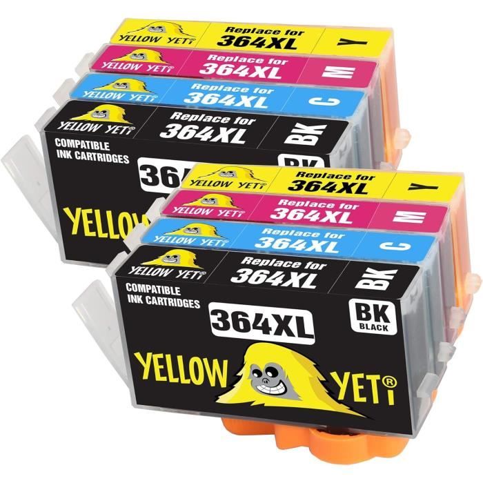 Cartuchos De Tinta Compatibles 364XL Para HP - Pack De 4 Unidades (Negro Y Color) - Para Impresoras Photosmart, Deskjet Y Officejet