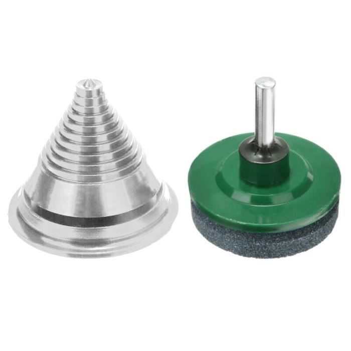 Affûteur Lame Tondeuse - 4 Pierres + Équilibreur | Compatible Perceuse, Universel