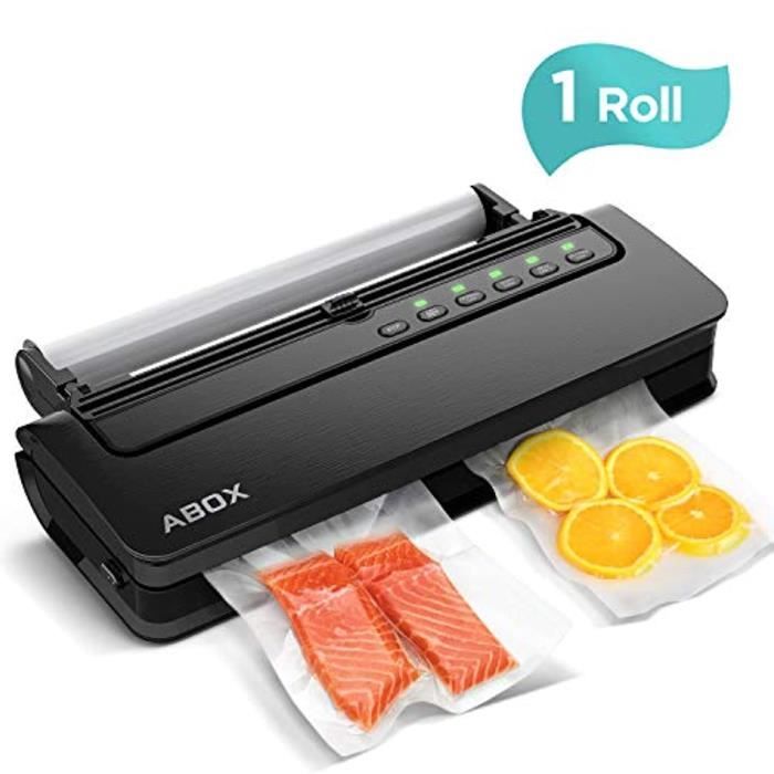 Machine Sous Vide, ABOX 5 en 1 Appareil de Mise Sous Vide Alimentaire Automatique avec Cutter et 1 Rouleau de Film Sous Vide pour Al
