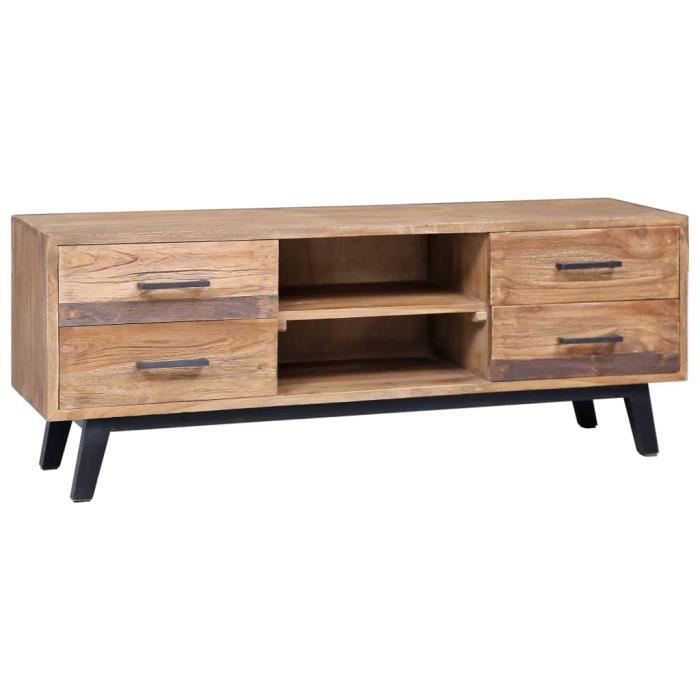 WIPES Meuble TV 120 x 30 x 45 cm Bois de teck solide