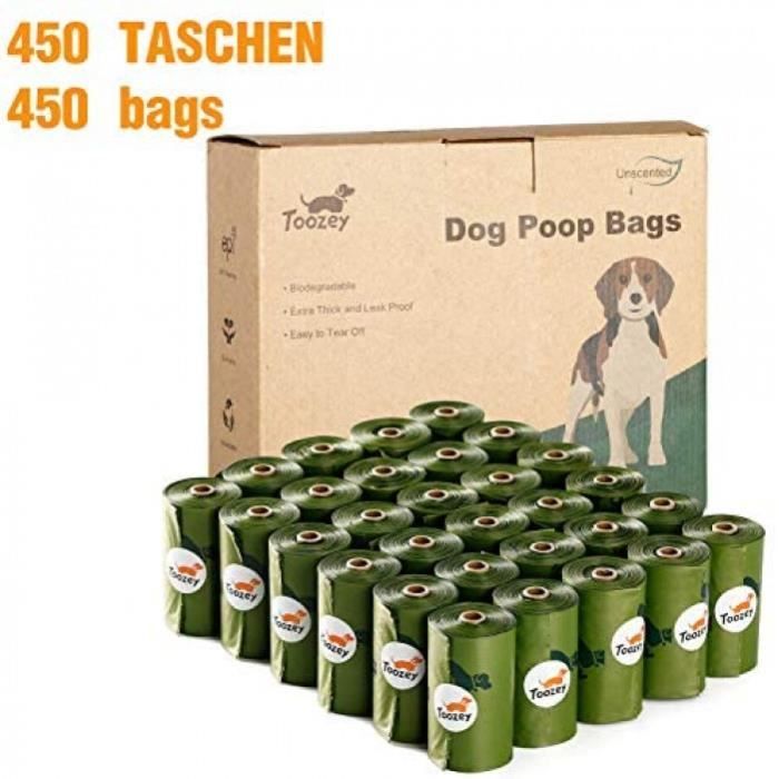 450 Sac Chien Déjection, Sac À Crottes Chien Biodégradable, Sac Dejection Canine, Résistant Aux Fuites &Amp Sans Odeur, Extra Épai