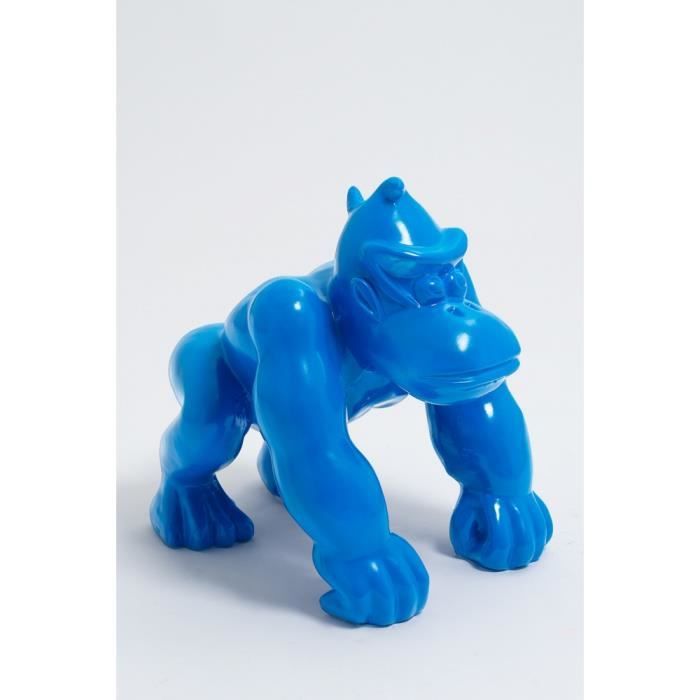 Statue singe gorille mini donkey kong taille S colori bleu clair - LIKASI - 36cm -