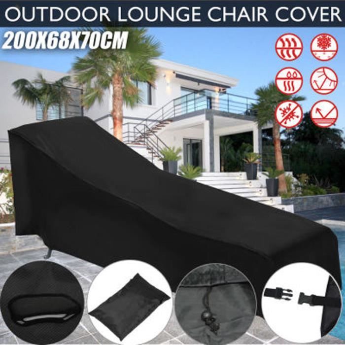 Housse de protection pour chaise longue de jardin 200x68x40-70cm