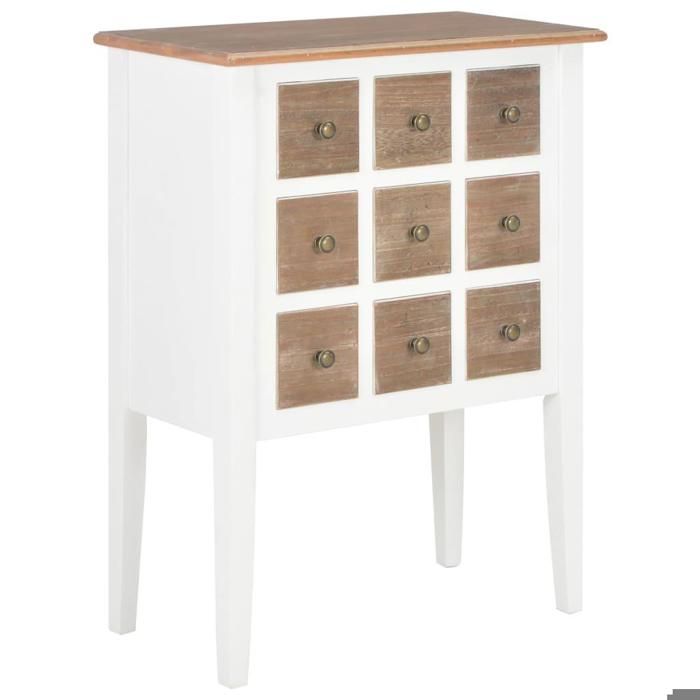 Buffet bahut armoire console meuble de rangement blanc 80 cm bois massif 4402224