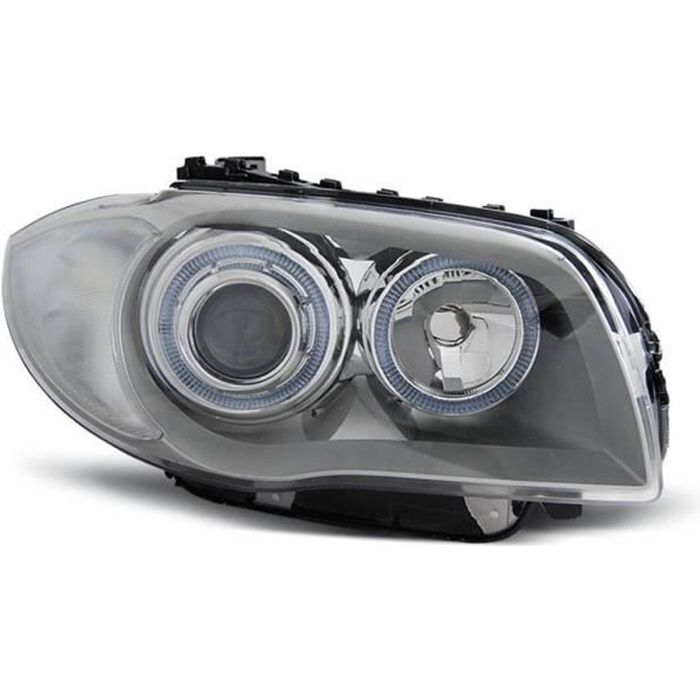 Paire de feux phares BMW serie 1 E81/E87 04/11 Angel eyes chrome