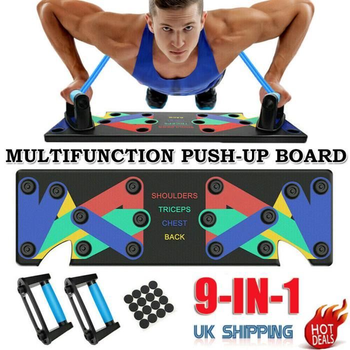 9 in 1 Support de Push-up, Appareil Musculation Pliable Multifonction, Planche à Traction Amovible Fitness Entraînement pour Fitness