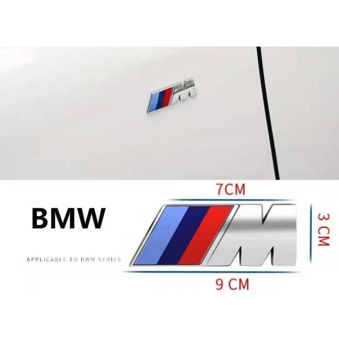 90mm x 30mm Logo ---M BMW Sport Performance Emblème Badge Chromé Autocollant Argent
