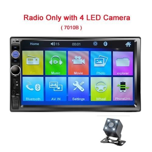 Podofo 2 din autoradio 7- HD écran tactile Mirrorlink Auto Radio Bluetooth autoradio multimédia - Type No Contral LEDCamera