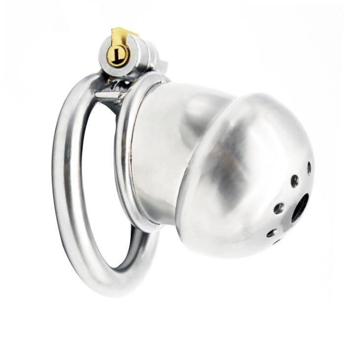 Dispositif de chasteté masculin de serrure de furtivité d'acier inoxydable, Cage de coq, serrure de virginité, - Type 45mm Ring #B