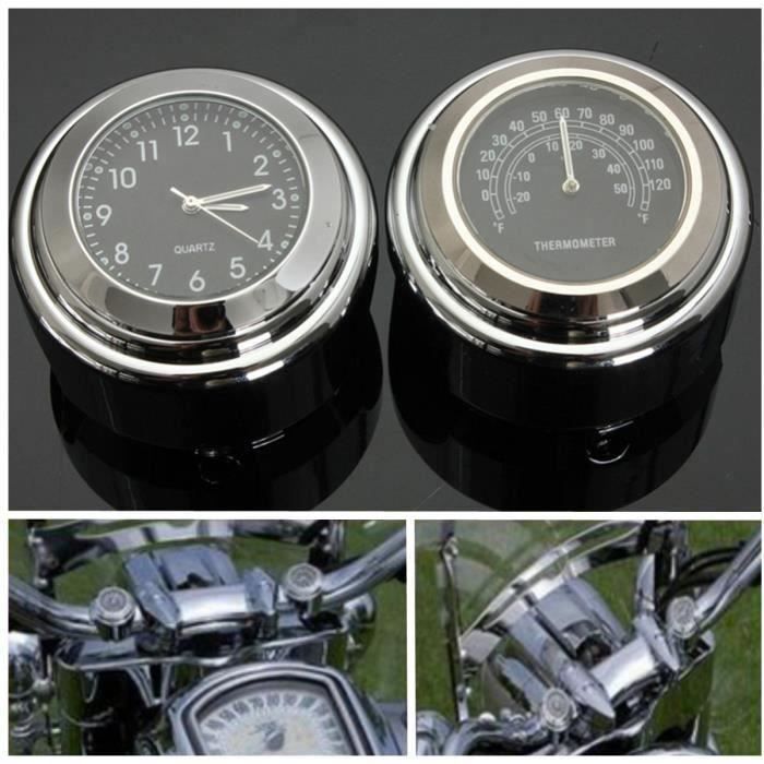 7-8'' 1'' Horloge Montre + Thermomètre Poignée Moto Vélo My10816