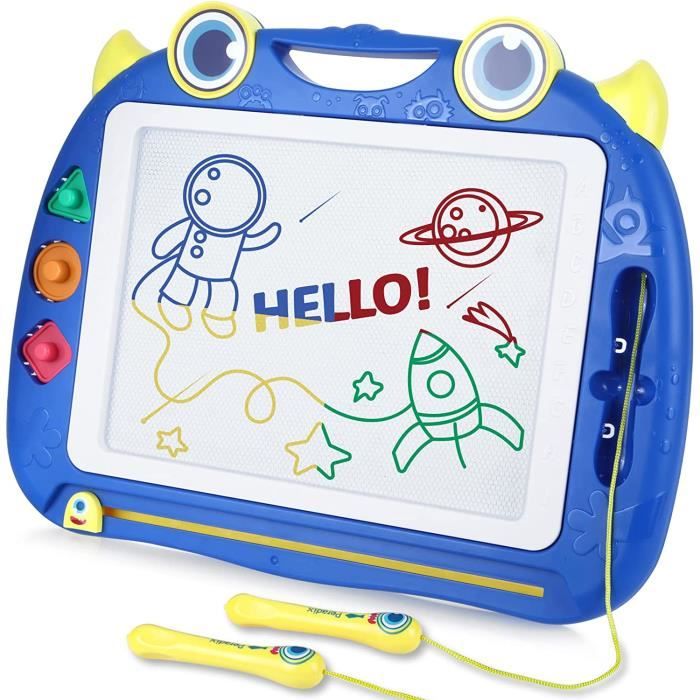 Ardoise Magique Enfants Grande,Graffiti Tableau de Dessin Magnétique Multicolore Effaçable,Cadeau Educatif pour Filles Garçons 3 Ans