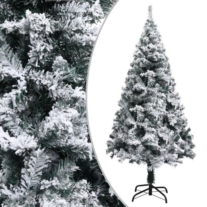 Sapin de Noël artificiel à flocons de neige Vert 150 cm PVC -ABI