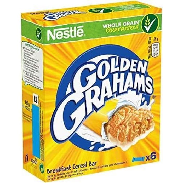 GOLDEN GRAHAMS Barres Céréales Et Lait 150G Lot De 2 176