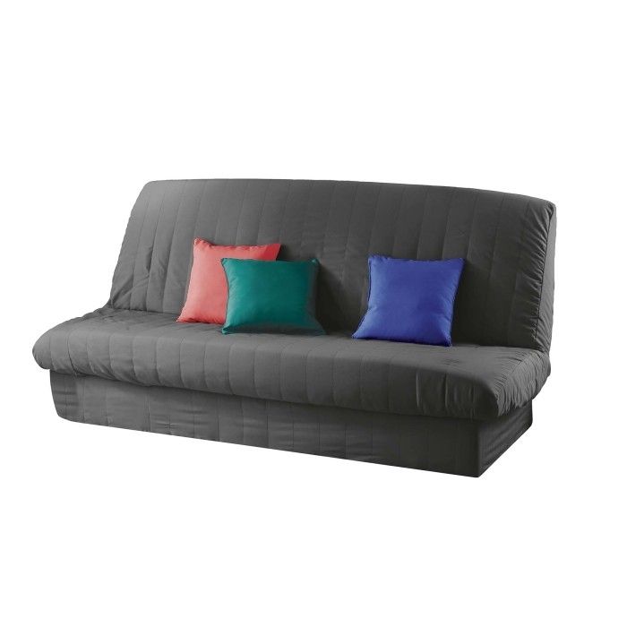 CDaffaires Housse de clic clac mat. 120 à 140 cm - 185 à 200 cm polye. uni essentiel Beton