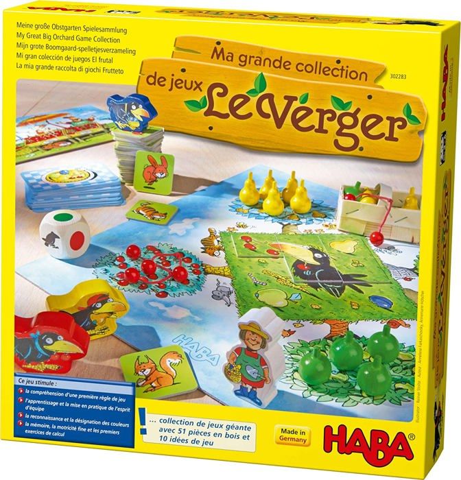 HABA - Ma grande collection de jeux - Le Verger - 10 jeux en 1 - 3 ans et plus, 302283