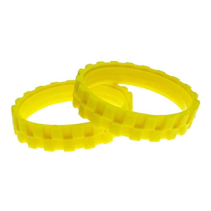 Ensemble de 2 Pneus pour I-ROBOT ROOMBA Roues Série 500, 600, 700, 800 et 900, aspirateur Irobot Pièces de Rechange Jaune