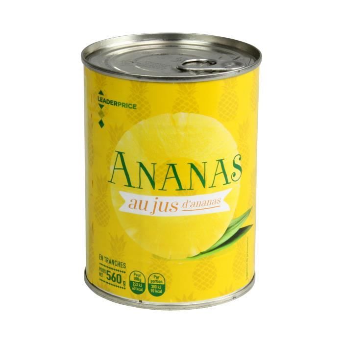 Ananas en tranches Leader Price Leader Price - 340g