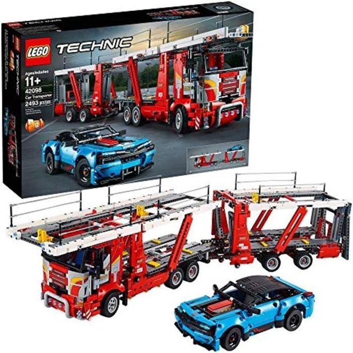 Jeu D'Assemblage C29B3 technic car transporter 42098 jouet camion et remorque ensemble de construction avec voiture bleue, meilleure