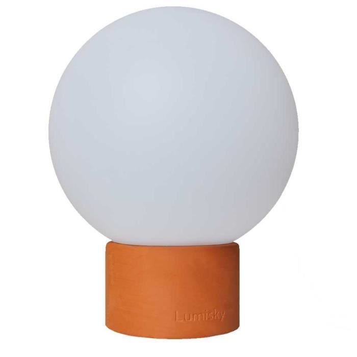 Lampe de table touch pied en béton LED blanc chaud/dimmable TERRA TERRE CUITE H25cm