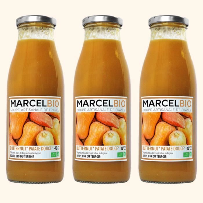Marcel Bio - Soupe de Butternut & Patate Douce Bio 48cl - Pack de 3