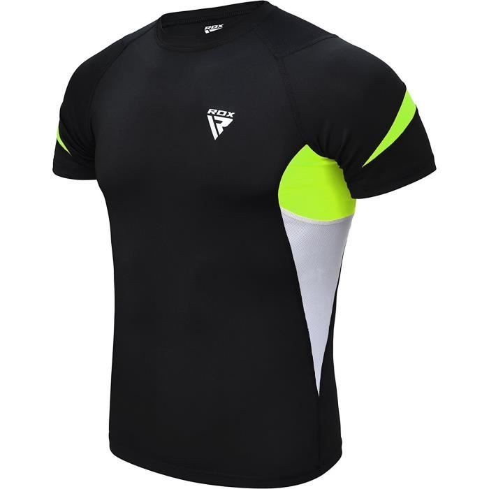 RDX MMA Néoprène Chemise de Compression Rashguard Manche Court Shirt Sudation Arts Martiaux