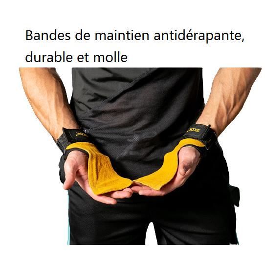 Bandes de Maintien antidérapante ou Mitaines protéger la paume de la main gants Sangles de musculation fitness
