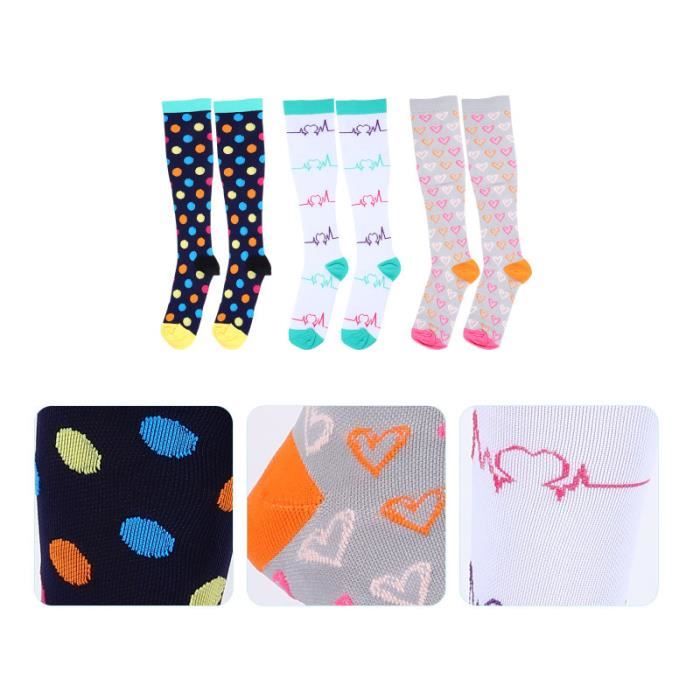 3 paires de bas de pratique chaussettes de chaussettes de recuperation - chaussettes de textile technique